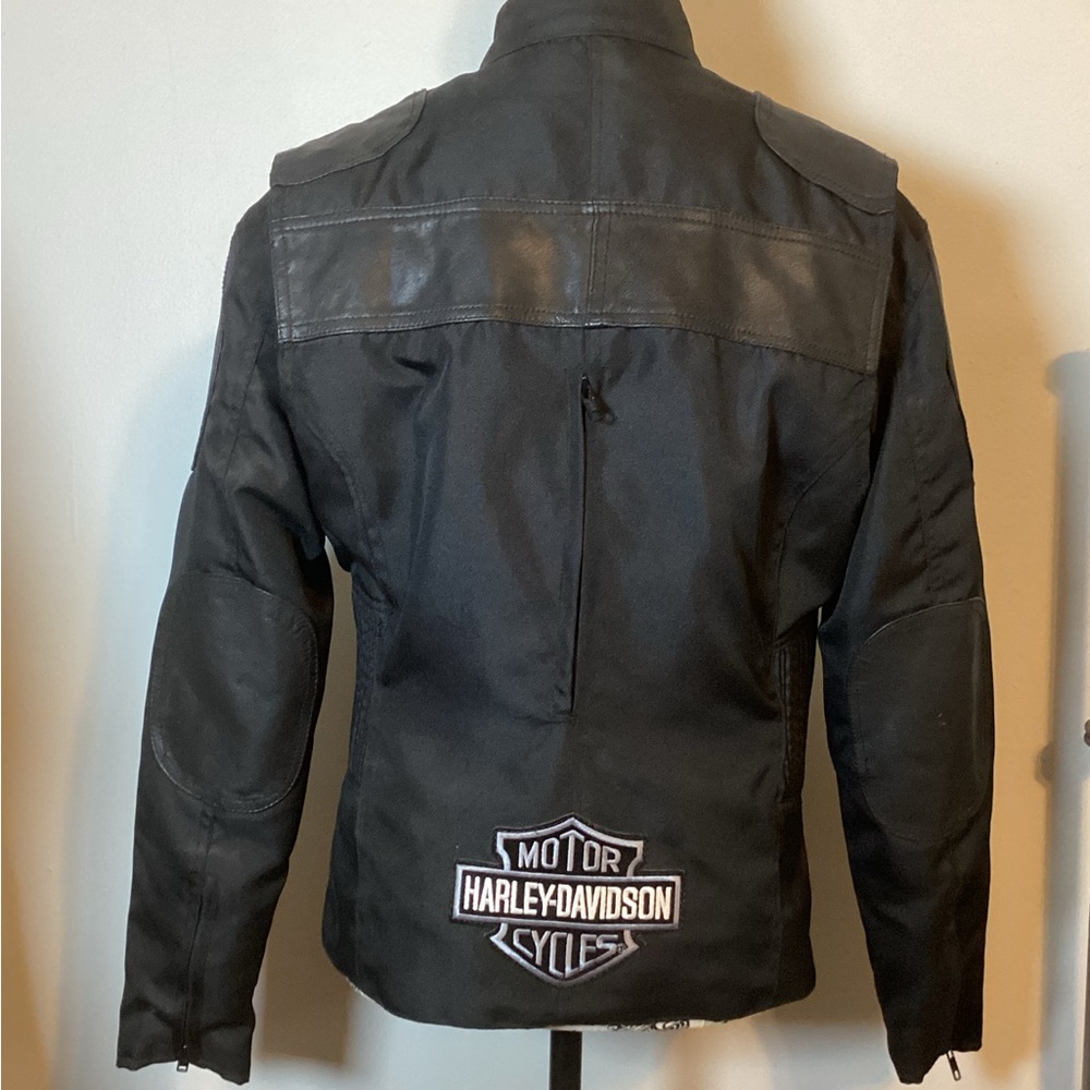 MOTORCYCLE RIDING JACKET BY CORDURA LEATHER TRIM~THINSULATE ZIP OUT LINER SZ SM